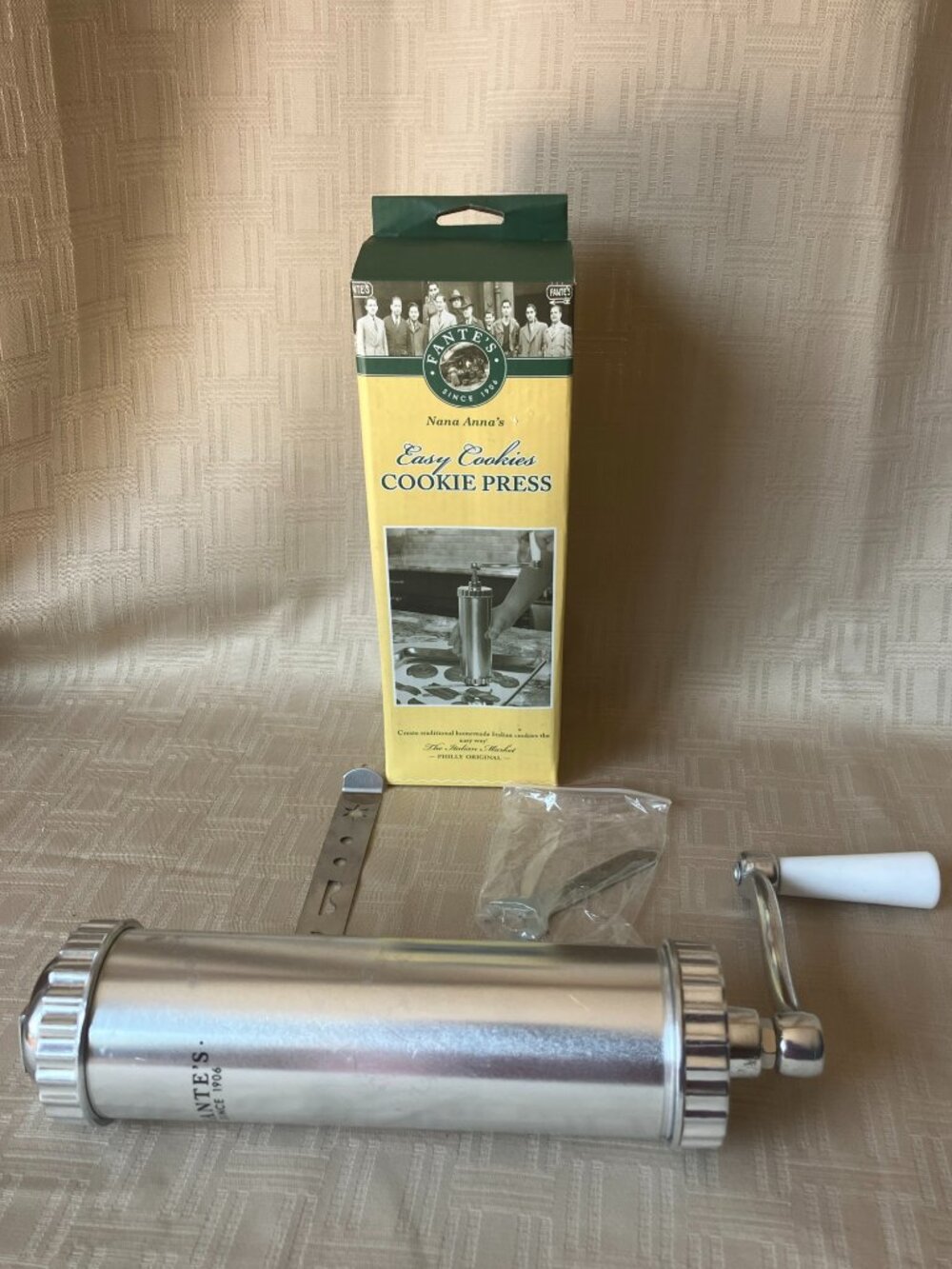 Fante's Nana Anna's Easy Cookies Stainless Cookie Press Unused New In Open Box